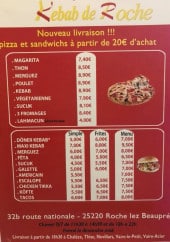 Menu Kebab De Roche - Pizzas et sandwiches 