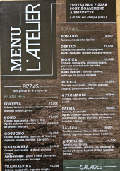 Menu L'atelier - La carte