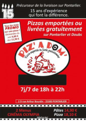 Menu Piz'a Dom' - Carte et menu Piz'a Dom' pontarlier