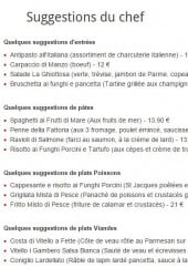 Menu Trattoria Toscana - Les suggestions du chef