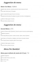 Menu Trattoria Toscana - Les menus 