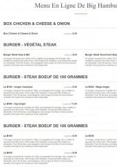 Menu Big Hamburger - a