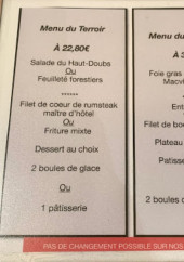 Menu Le Chaudron - Les menus (suite)