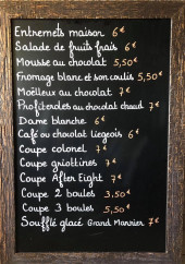 Menu Le Petit Paris - Les desserts