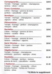 Menu Pizza Relax - Les pizzas suite