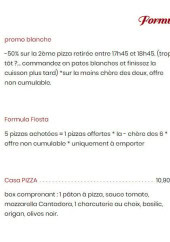 Menu Tana Calda - Les formules