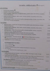 Menu Au fil de l'eau - Les entrées, plats, burgers, menus enfants,....