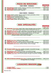 Menu chez Christian Pino - Les pizzas