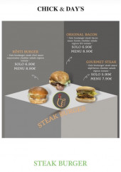 Menu Chick & Day’s - Le steak burger