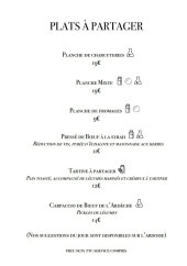 Menu Le kiosque - Les plats à partager