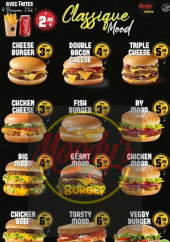 Menu Moody’s Burger - Les classiques mood