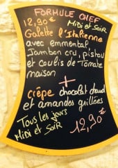 Menu La crêpe au Sud - Formule du jour