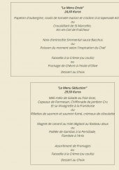 Menu La Détente - Les menus