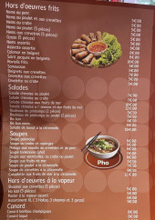 Menu Le Saigon - Les hors d'œuvres, soupes, …