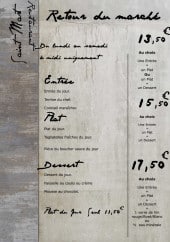 Menu Restaurant Saint Martin -  Les menus du marcher 