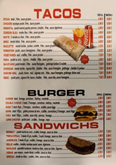 Menu Royal Food 26 - Menu tacos, burgers et sandwichs