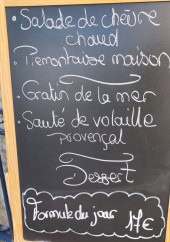 Menu Le Café des Collines - Un exemple de menu du jour