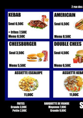 Menu Sun Kebab - Les kebabs, tacos  et américains,...
