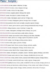 Menu Pizza Globe Trotteur - Les pizzas tomates