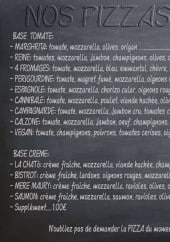 Menu Le Bistrot de Chatô. - Les pizzas