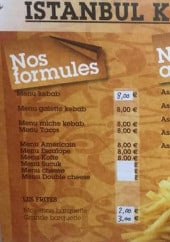 Menu Istanbul Kebab - Formules, assiettes et sandwiches 