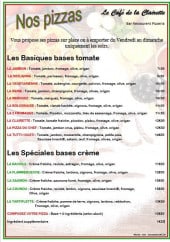 Menu Le café de la clairette - Pizzas