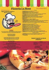 Menu La Rose - Pizzas, burgers et boissons 