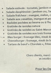 Menu La Maison XV - Les salades, burgers, ...