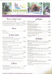 Menu Gervanne Camping - Les viandes, burgers, ...