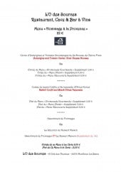 Menu L'O des Sources - Menu hommage à la provence
