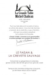 Menu La Grande Table - Carte et menu La Grande Table Pont de l'Isere