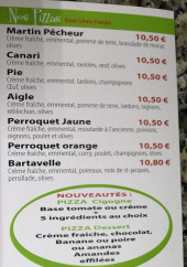 Menu Chez Patricia - Les pizzas base crème fraîche