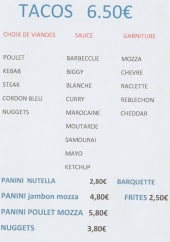 Menu Pizza Montoiz - Les tacos
