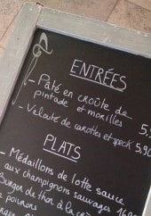 Menu La Chapelle - Extrait de menu