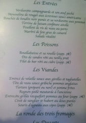 Menu La voie verte - Entrées, poisson, viandes,...