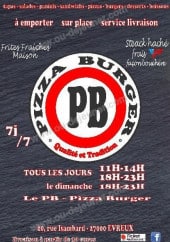 Menu Pizza Burger - Carte et menu Pizza Burger Evreux