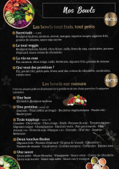 Menu So Sushi - Les bowls