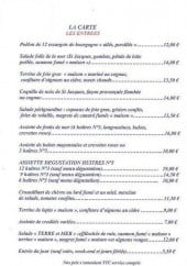 Menu Le Donjon - Les entrées