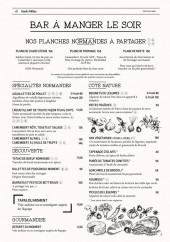 Menu La Belle Équipe - Les planches