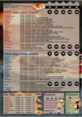 Menu Pizza tasty - les pizzas, tex mex, desserts et boissons