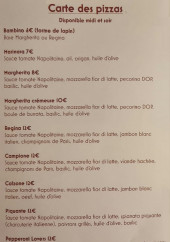 Menu Una pizza di napoli - les pizzas
