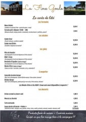 Menu La Fine Goule - Formules, salades, plats,...