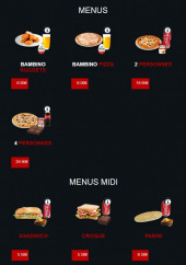 Menu Délices Pizza - Les menus