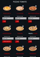 Menu Délices Pizza - Les pizzas