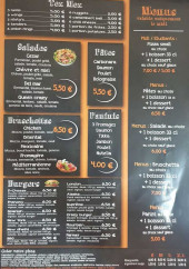 Menu Crazy pizza - tex mex, pates, burgers et menus,...