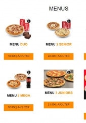 Menu Allo pronto pizza - Les menus