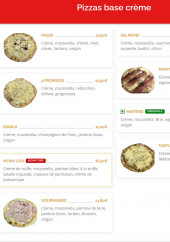 Menu Le Monalisa - Les pizzas base crème