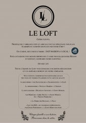 Menu Le Loft - Carte et menu Le Loft Saint Marcel