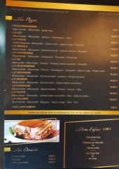 Menu Mia Pizza - Les pizzas, desserts, ...