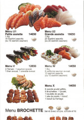 Menu Sushi kyodai - Les menu U1, menu brochette, ...